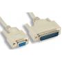 6FT MODEM CABLE DB9-F to DB25-M