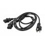 6ft Y-Splitter Power Cord - NEMA 5-15P to Dual C13 - Server + Workstation
