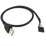USB 2.0 Header Cable 20In Dupont 5-Pin to USB-A Male
